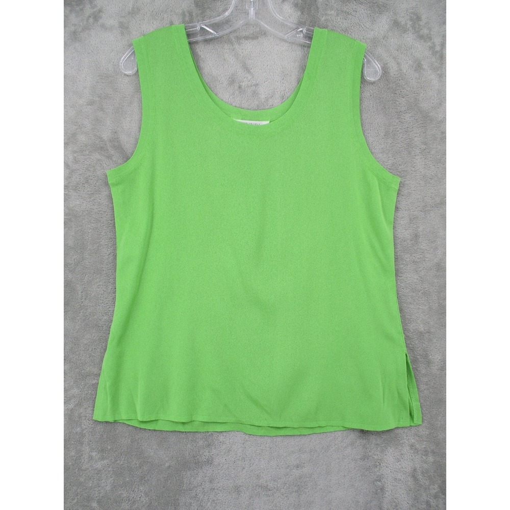 Misoook Blouse Womens XL Tank Lightweight Knit Office Career Lime Green Casual